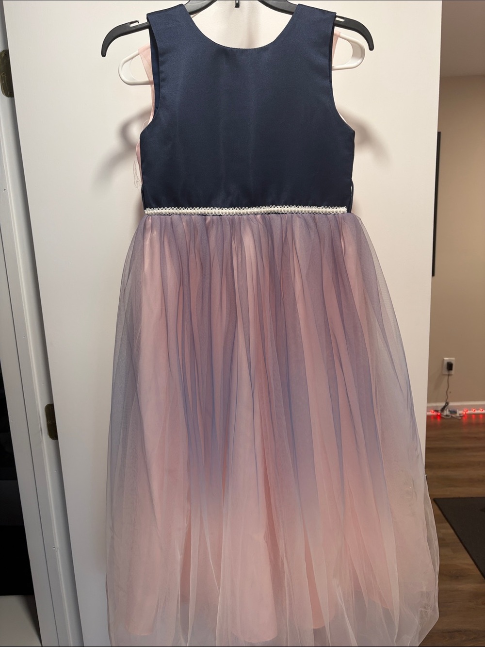 Navy and Blush Tulle Party Dress for Girls